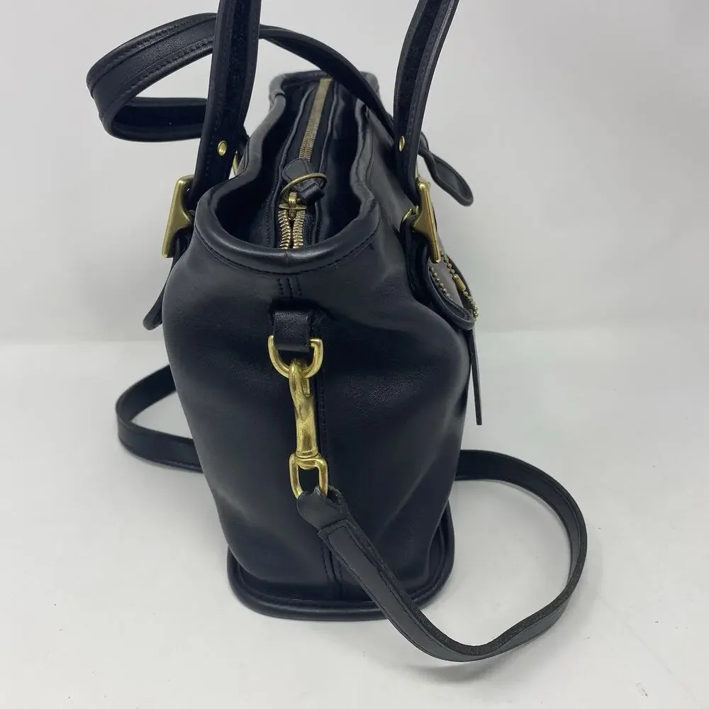 Vintage Coach Legacy Black Leather Satchel 9063